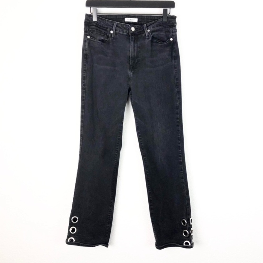 Good American Grommet Jeans Black Skinny Straight 18